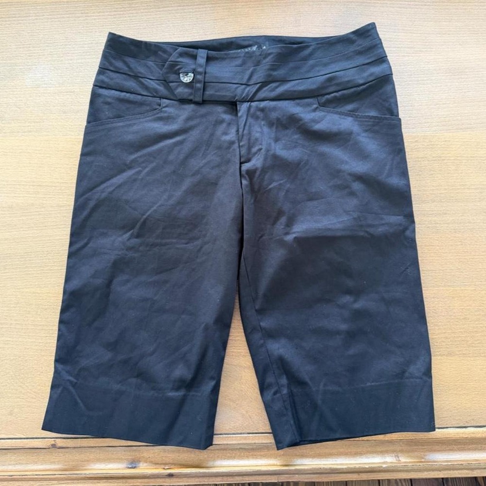 Vintage Rampage Y2K Black Low Rise Bermuda Shorts Office Siren Size 5 - Picture 3 of 5